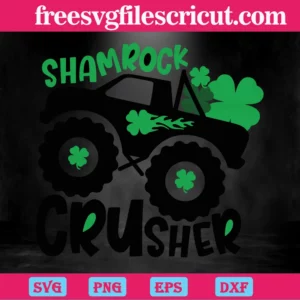 Shamrock Crusher, Boys St Patrick Day, Monster Truck, Patrick’S Day Invert