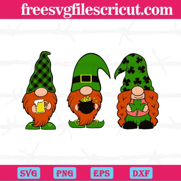St Patrick’S Day, Three Gnomes Holding Clover, Irish Gnome