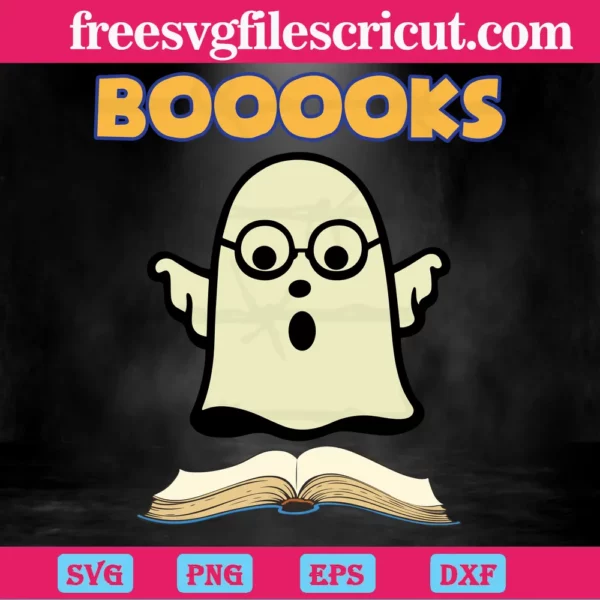 Ghost Books, Booooks, Halloween Reading, Librarian Ghost Invert