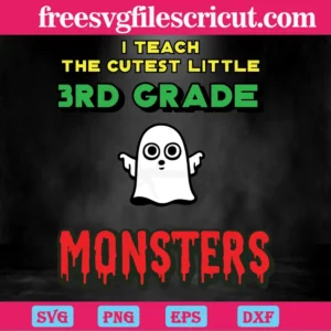 Halloween 3Rd Grade Teacher, Fall Autumn, Thanksgiving Teacher Cut File Invert