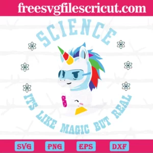 Science It'S Like Magic, But Real, Science Teacher, Science Cross Stitch Invert