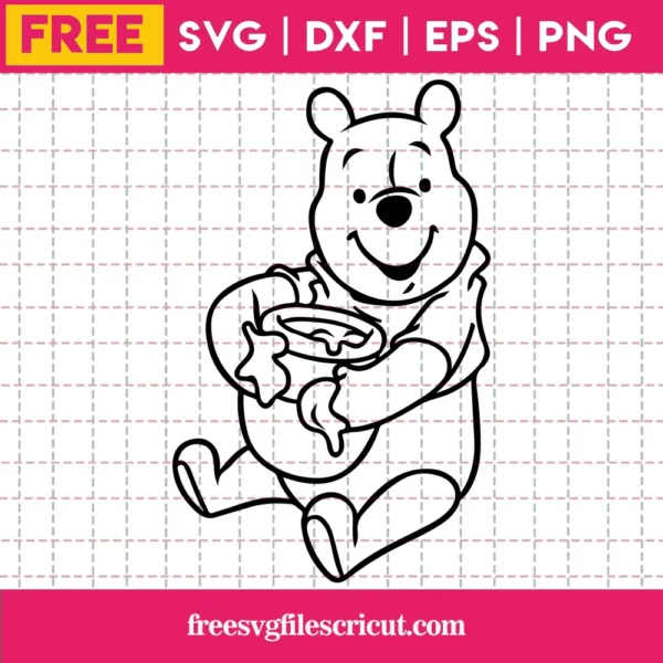 Winnie The Pooh Svg Free, Disney Svg, Bear Svg, Instant Download, Outline Svg