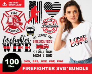 100 Bundle Firefighter Svg