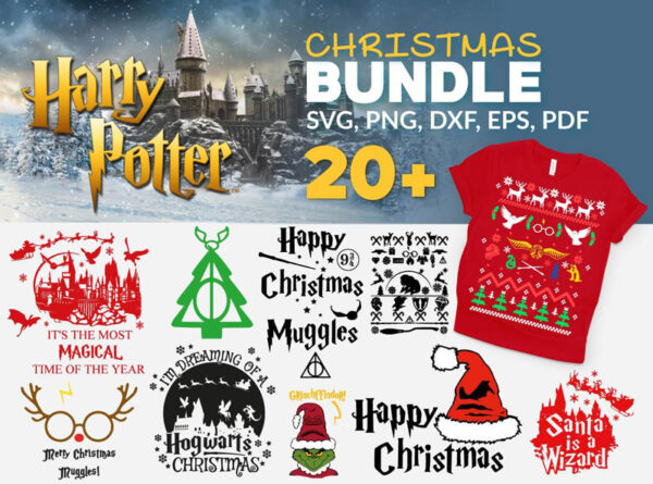 20+ Bundle Harry Potter Christmas svg