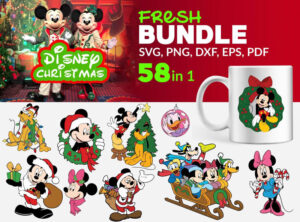 58 Files Bundle Disney Christmas Svg