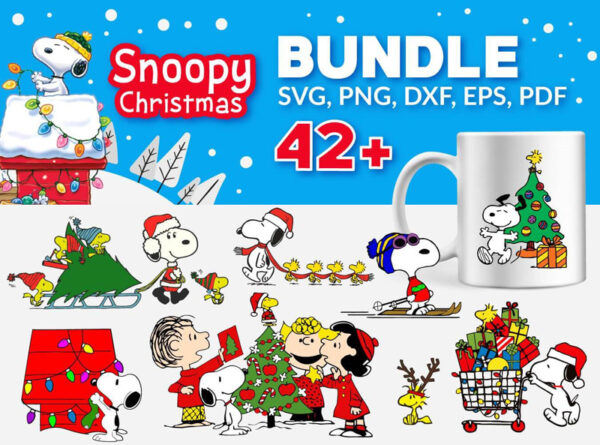 42+files Bundle Snoopy Christmas svg