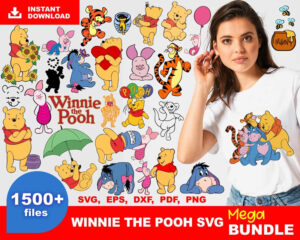 1500 + Bundle winnie the pooh svg