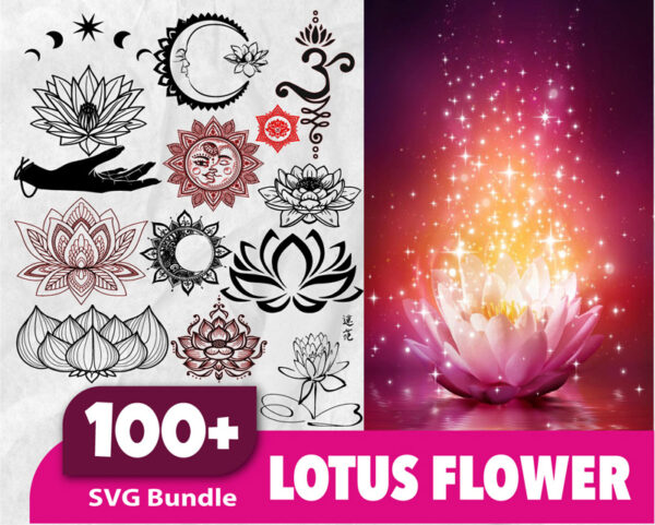 100+ Lotus Flower svg Bunle