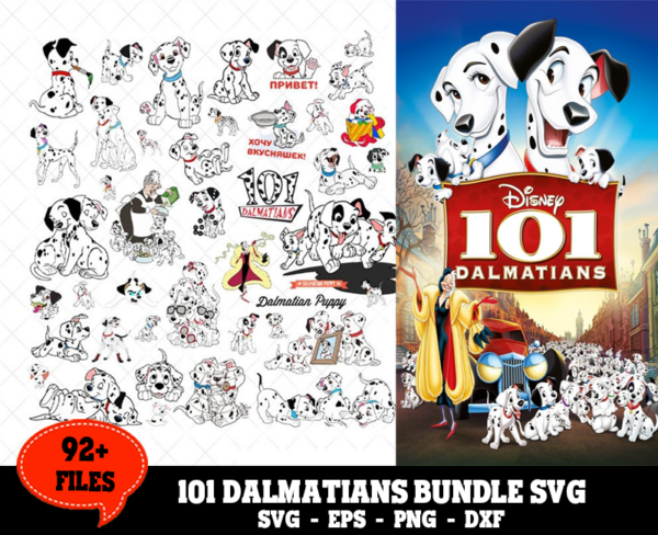 92+ Files One Hundred And One Dalmatians Svg Bundle