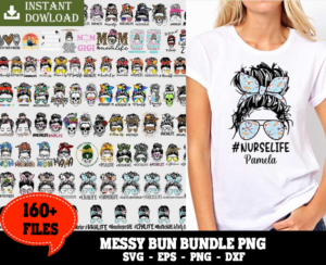160+ Files Messy Bun Png Bundle