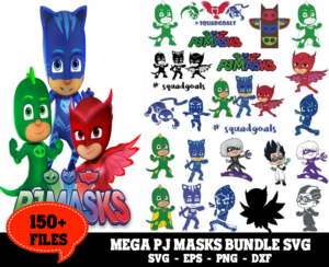 150 Files PJ Masks Svg Bundle