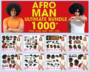 1000 Ultimate Black Afro Man Svg