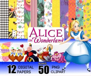 50 files bundle Disney Alice In Wonderland png