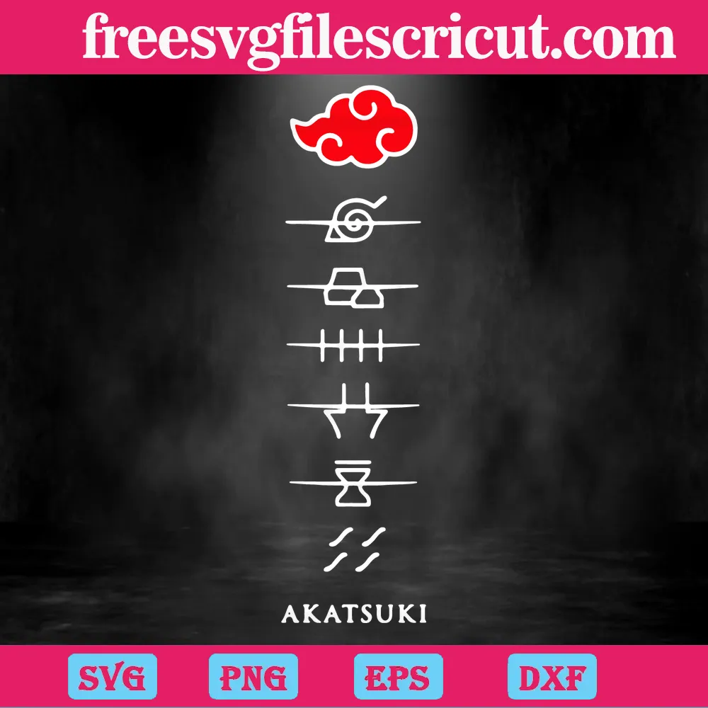 Free Akatsuki Cloud Naruto, Svg Png Dxf Eps Cricut Silhouette