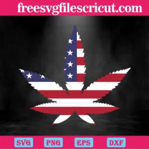 America Cannabis Weed Leaf Svg