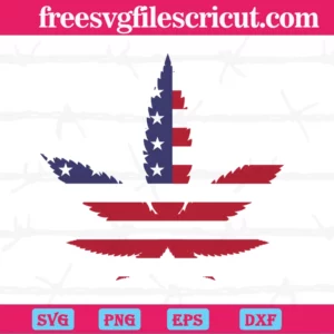 America Cannabis Weed Leaf Svg Invert