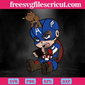Baby Captain America Svg Invert