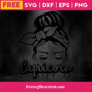 Capricorn Messy Bun Bandana Headband Svg Free Invert