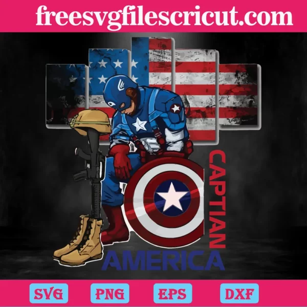 Captain America, Svg Png Dxf Eps Digital Download Invert