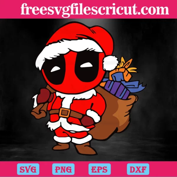 Deadpool Christmas, Svg Png Dxf Eps Cricut Files Invert