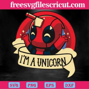 Deadpool Unicorn, Svg Png Dxf Eps Digital Download Invert