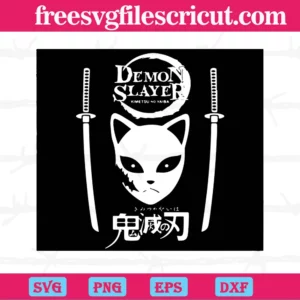 Demon Slayer Mask Sword Logo Svg