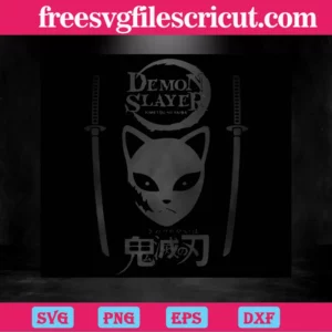 Demon Slayer Mask Sword Logo Svg Invert