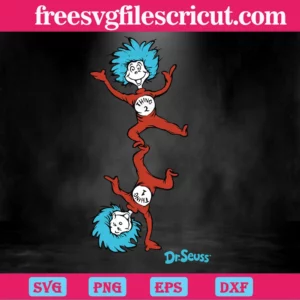 Dr Seuss Thing 1 And Thing 2 Svg Invert