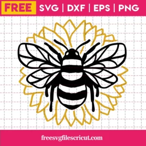 Free Bee And Sunflower Svg