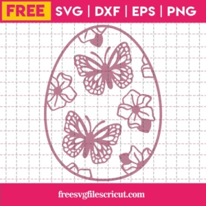 Free Butterflies Easter Egg Svg Invert