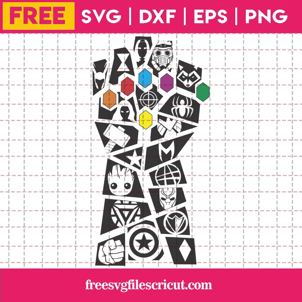 Free Marvel Avengers Svg, Infinity Gauntlet Stones Svg