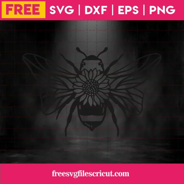 Free Sunflower Bee Svg Invert