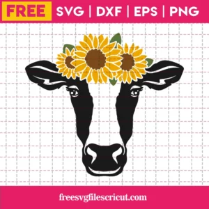 Free Sunflower Cow Face Svg