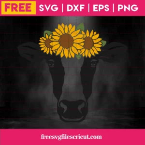 Free Sunflower Cow Face Svg Invert