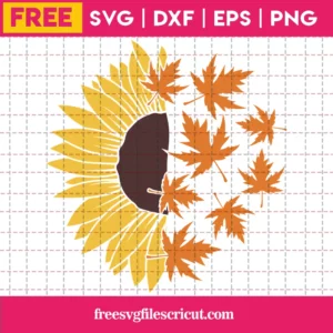 Free Sunflower & Leaves Svg