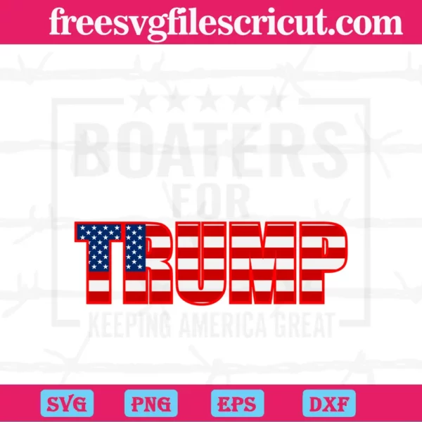 Boaters For Trump Keeping American Great, Trump 2024 Flag Invert