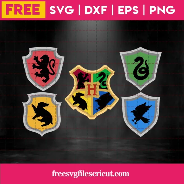 Free Harry Potter House Crests Invert