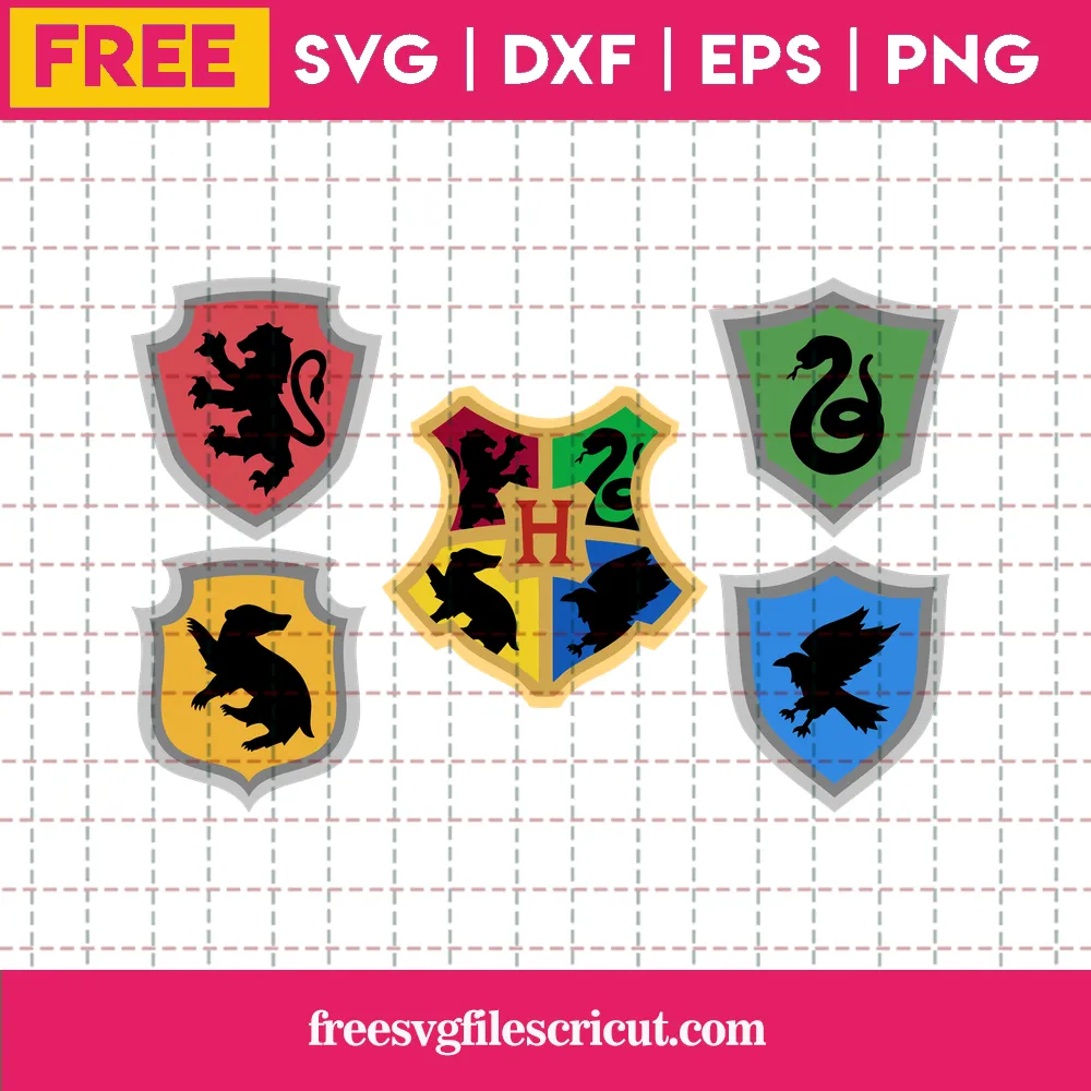 Free Harry Potter House Crests Bundle SVG Cricut Files