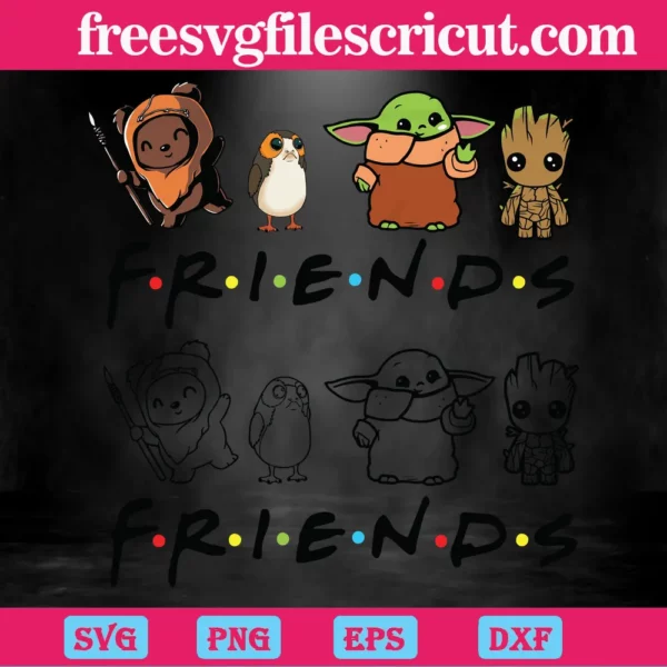 Friend Baby Yoda And Groot Svg Invert