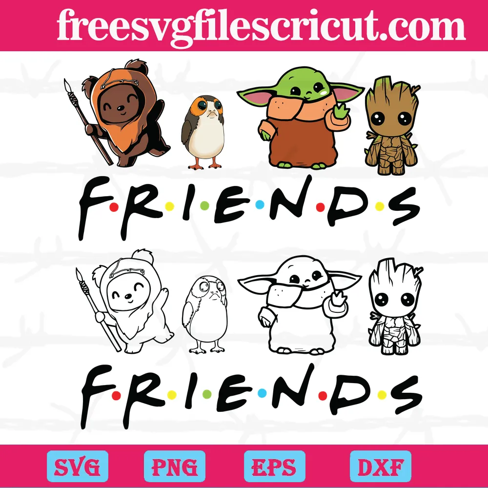 Friend Baby Yoda And Groot Svg