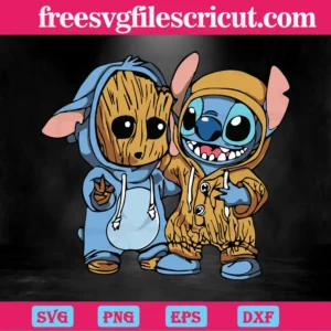 Groot And Stitch Svg Invert