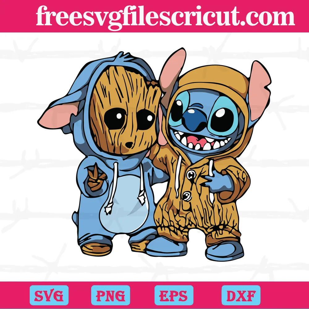 Groot And Stitch Svg