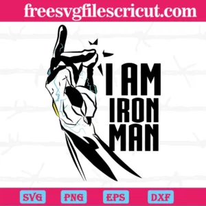 I Am Iron Man Snapping Hand Svg