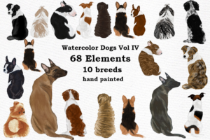 Watercolor Dogs Clipart Png