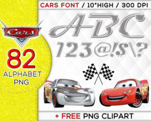 82 Cars Alphabet Bundle Png Clipart