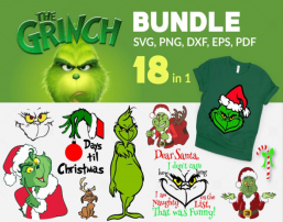 18 Files Bundle Grinch Christmas Svg