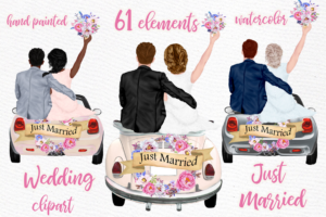 Just Married Wedding Clipart Png
