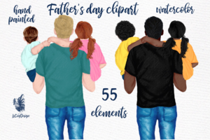 Hand Painted Fathers Day Clipart Png