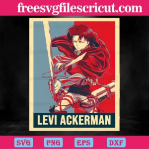 Levi Ackerman Attack On Titan, Svg Png Dxf Eps Digital Files Invert