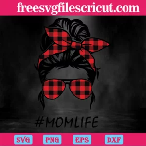 Messy Bun Mom Life Svg Invert